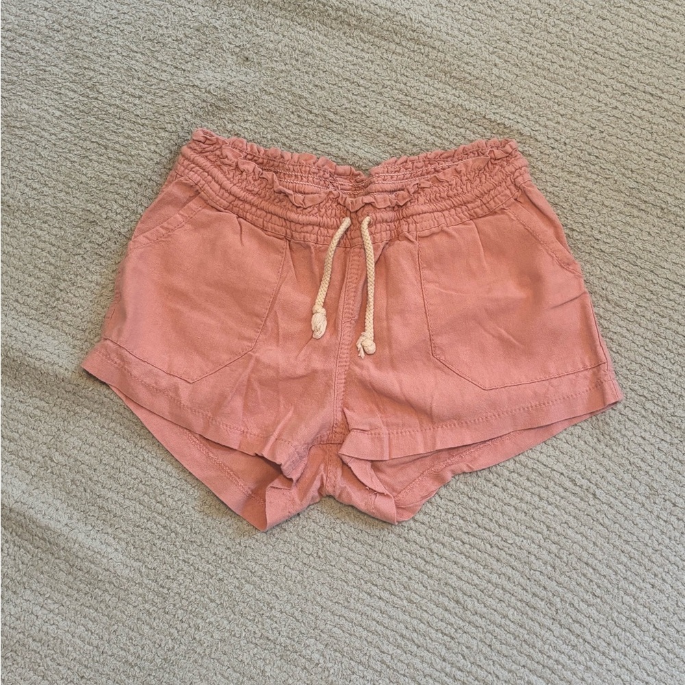 High Waist Pink Drawstring Shorts
